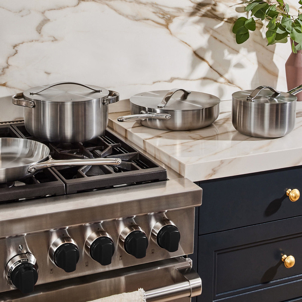 Caraway 5-ply Clad Stainless Steel 16-piece Cookware Set