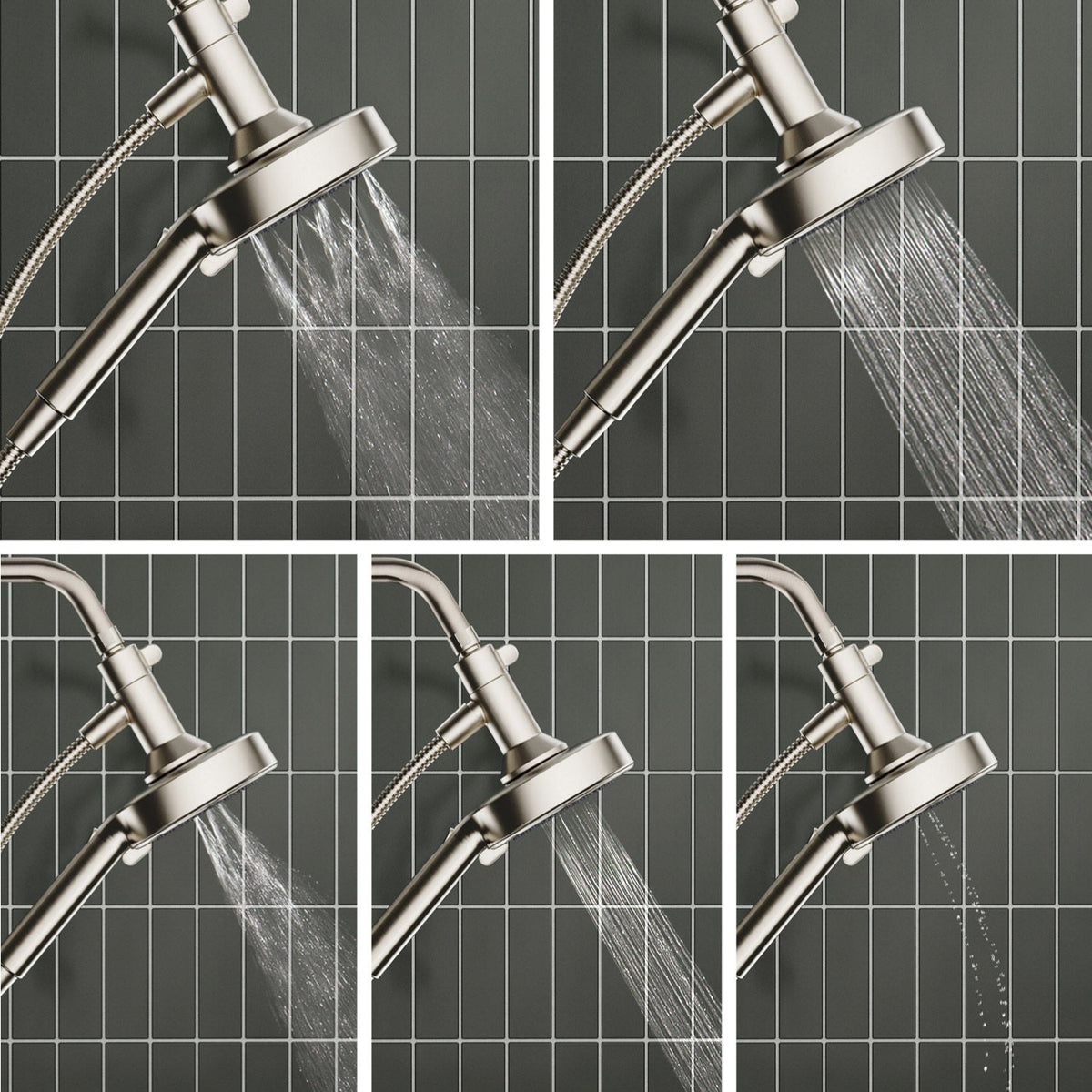 Brondell Nebia Merritt 5-setting Handheld Shower Head with HaloNetic Double Docking System