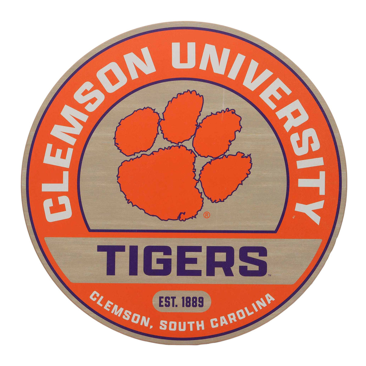 NCAA Wood Round Wall Sign