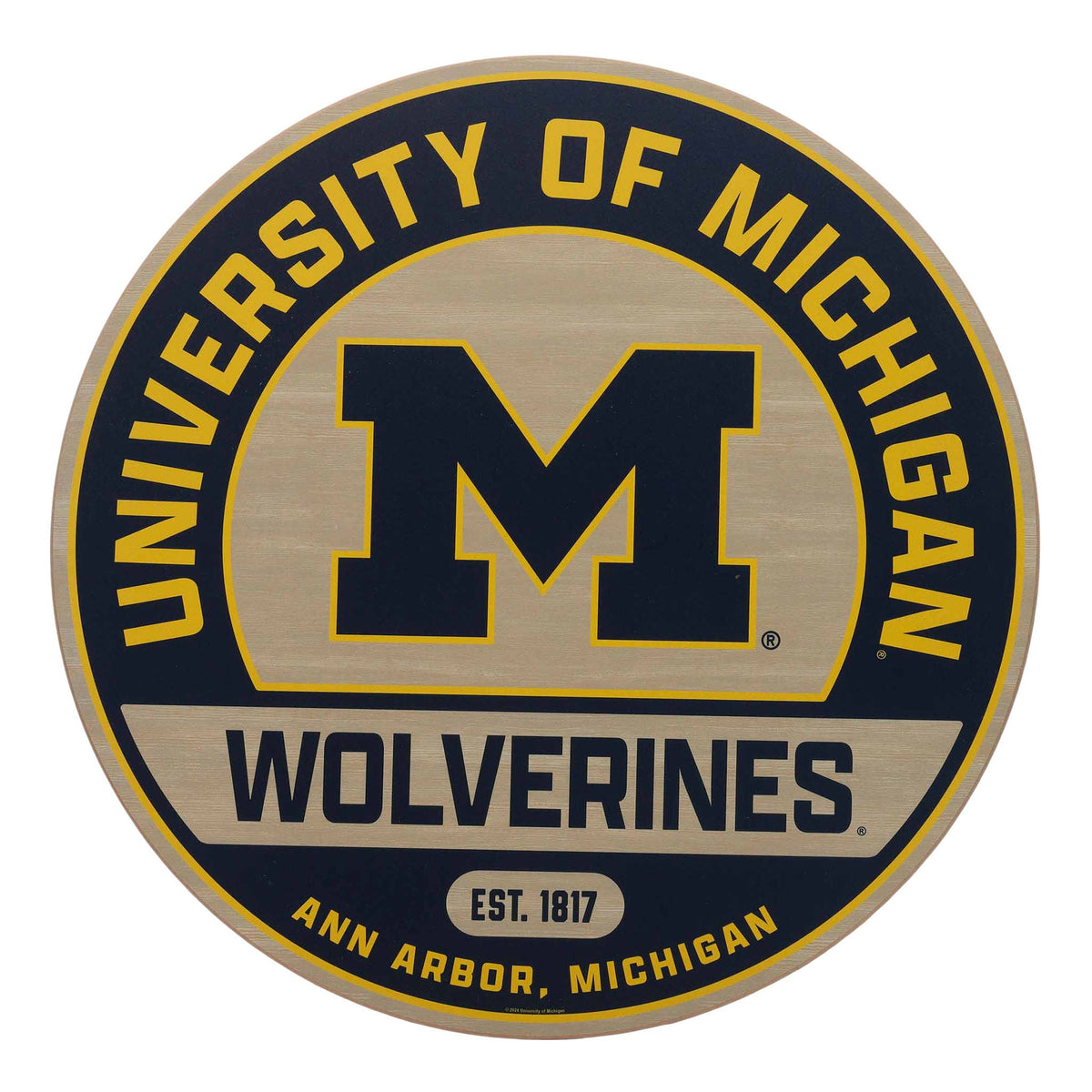 NCAA Wood Round Wall Sign