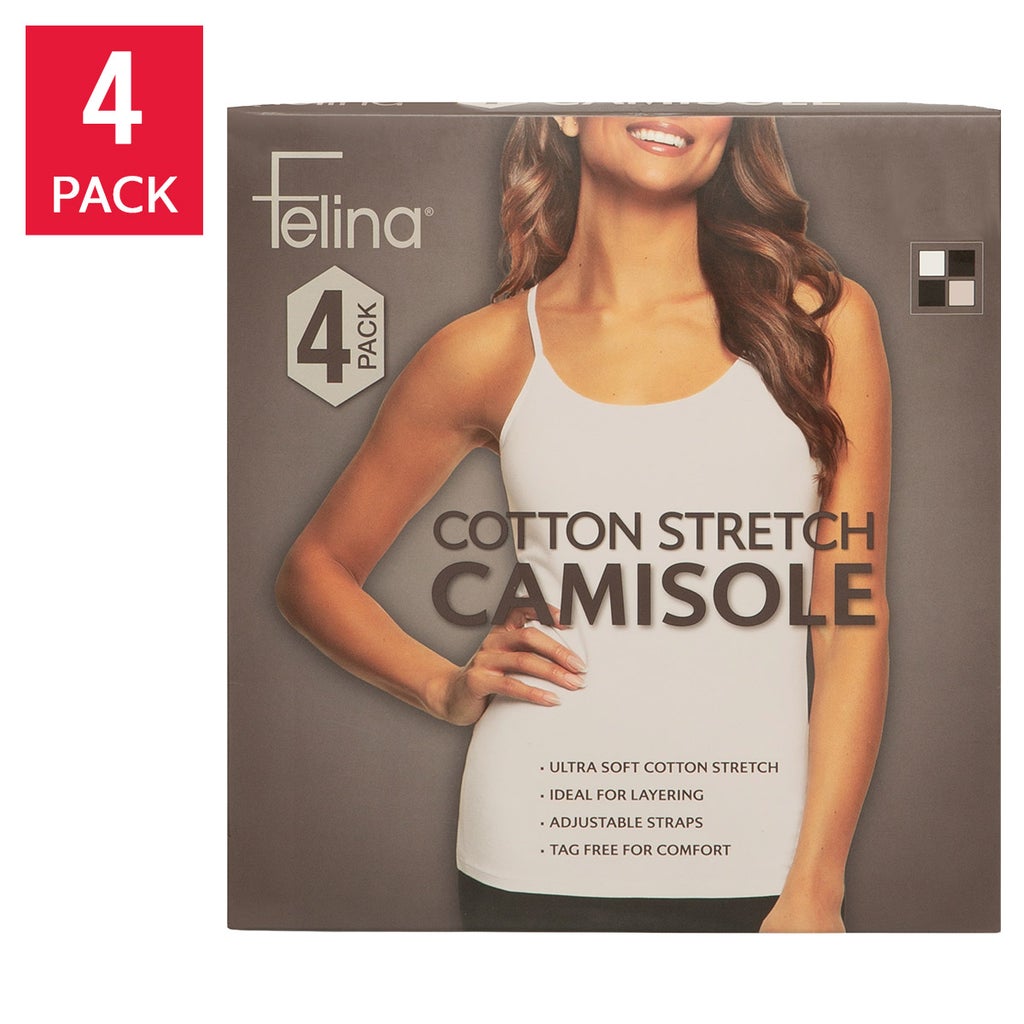 Felina Women's Cotton Stretch Camisole, 4-pack - product image