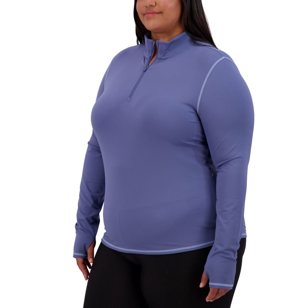 [color:blue] Soybu Women's Long Sleeve Quarter Zip - Blue - image 3