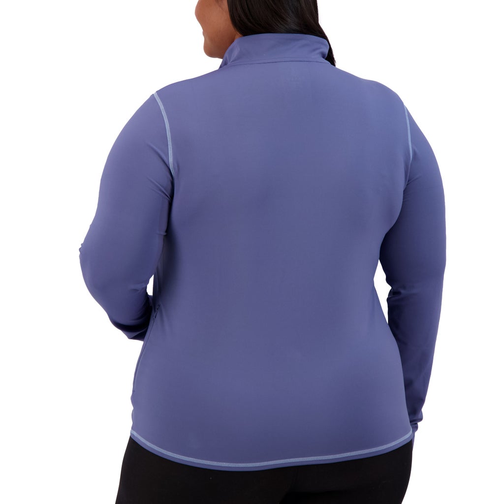 [color:blue] Soybu Women's Long Sleeve Quarter Zip - Blue - image 4