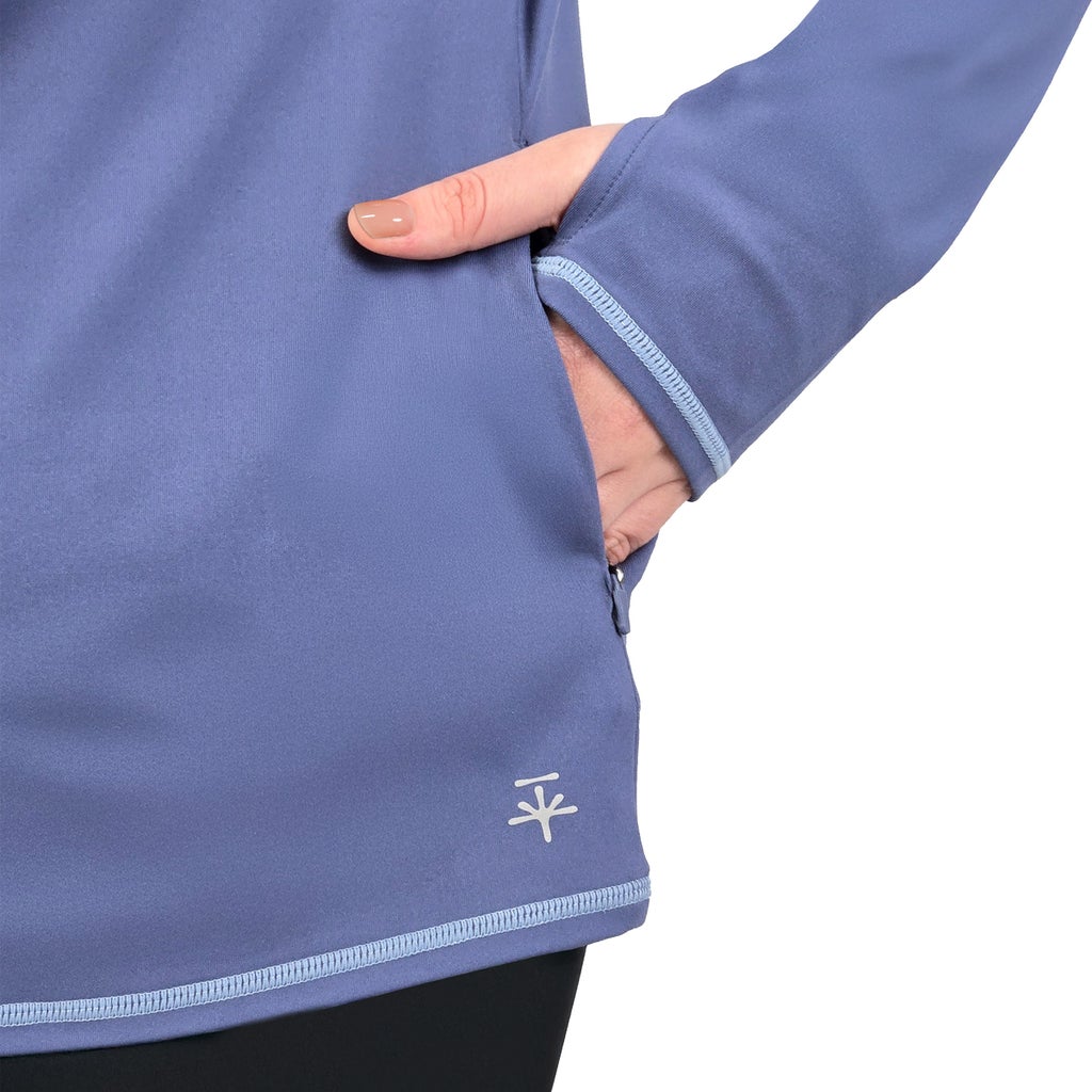 [color:blue] Soybu Women's Long Sleeve Quarter Zip - Blue - image 5