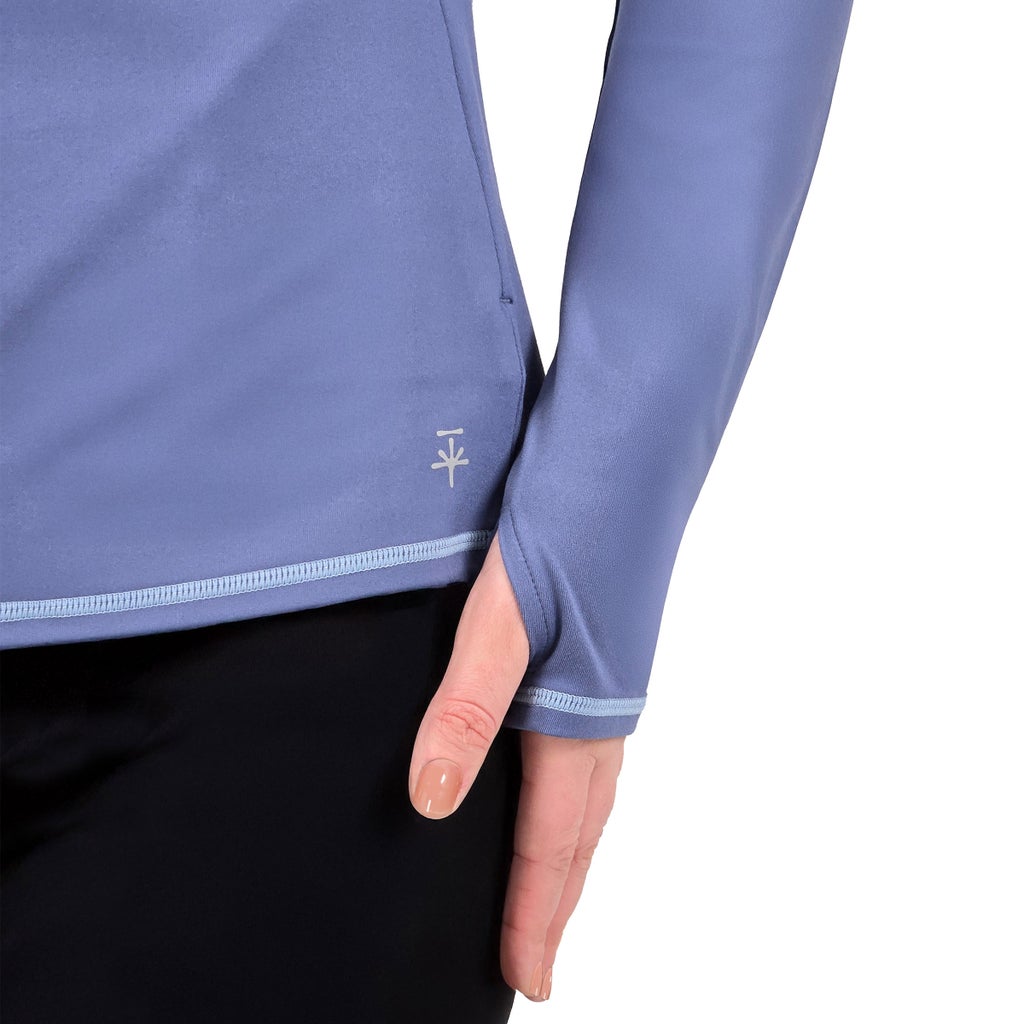 [color:blue] Soybu Women's Long Sleeve Quarter Zip - Blue - image 6