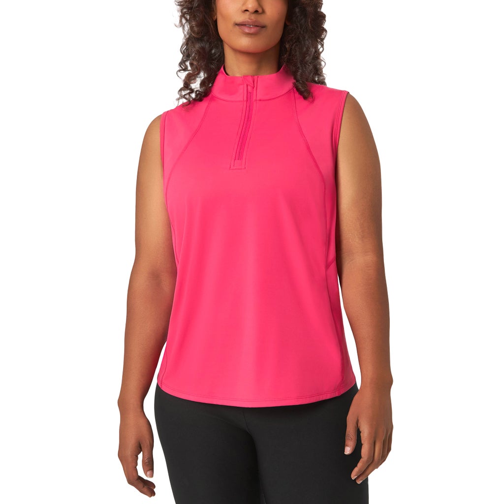 [color:pink] Mondetta Women's Half Zip Sleeveless Tank - Pink - image 5