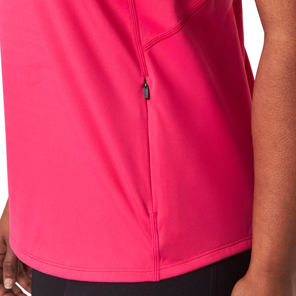 [color:pink] Mondetta Women's Half Zip Sleeveless Tank - Pink - image 8