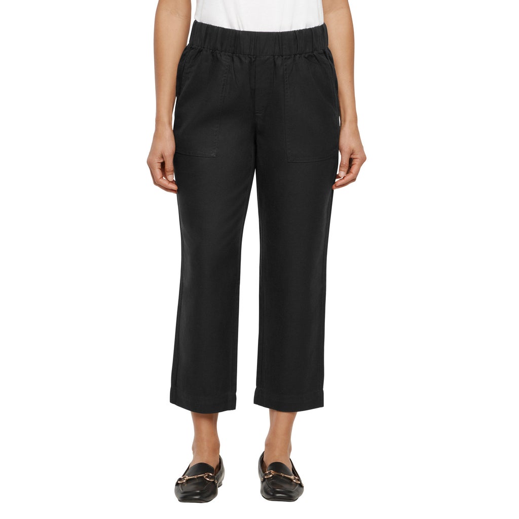 [color:black] Banana Republic Women's Tapered Crop Pull-On Pant - Black - image 1
