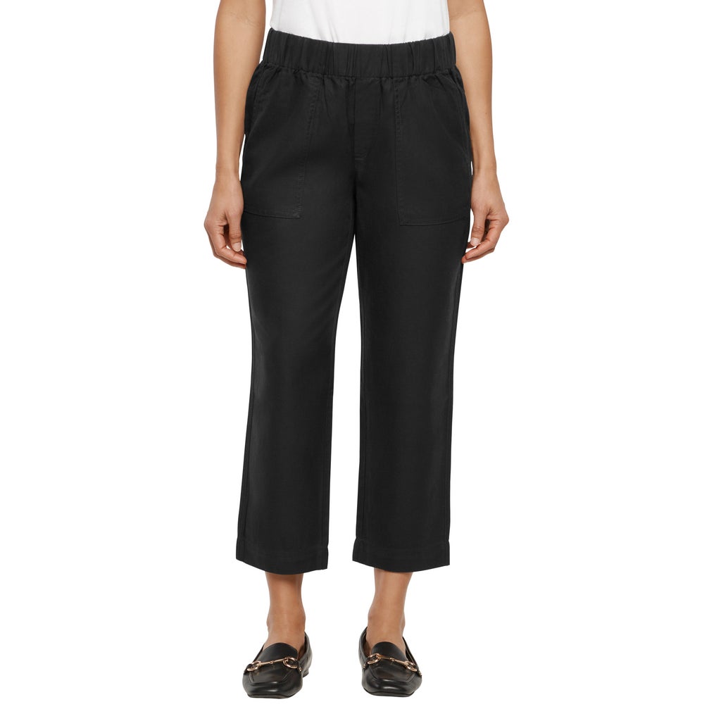 [color:black] Banana Republic Women's Tapered Crop Pull-On Pant - Black - image 9