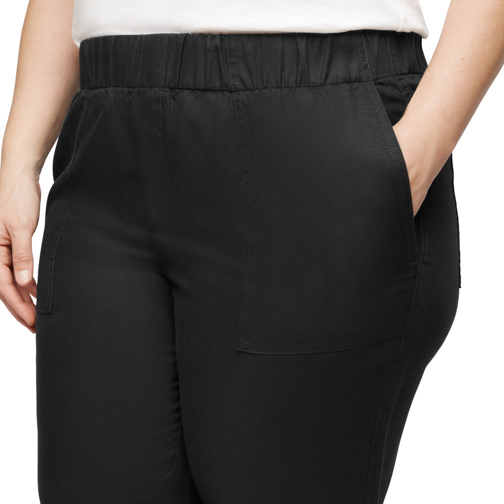 [color:black] Banana Republic Women's Tapered Crop Pull-On Pant - Black - image 16