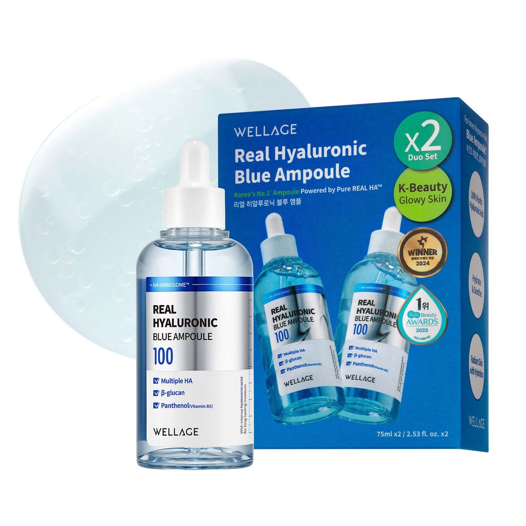 WELLAGE Real Hyaluronic Blue Ampoule, 2.53 fl oz, 2-pack - product image