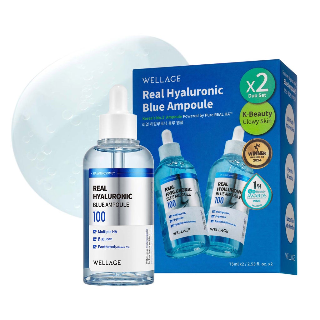 WELLAGE Real Hyaluronic Blue Ampoule, 2.53 fl oz, 2-pack - product image