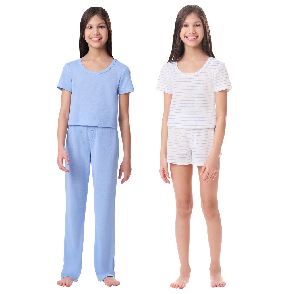 [color:blue] Splendid Youth 4-piece Pajama Set - Blue - image 1