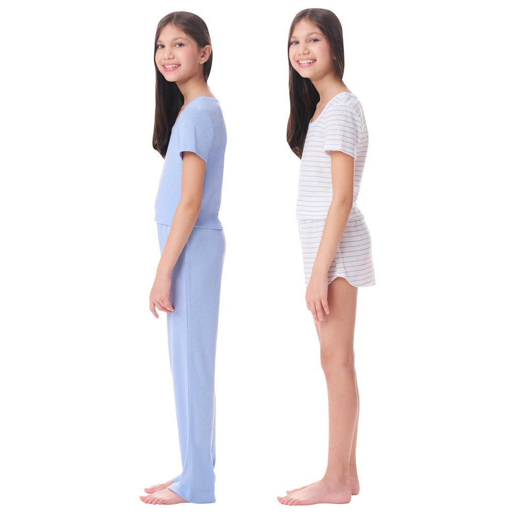 [color:blue] Splendid Youth 4-piece Pajama Set - Blue - image 2