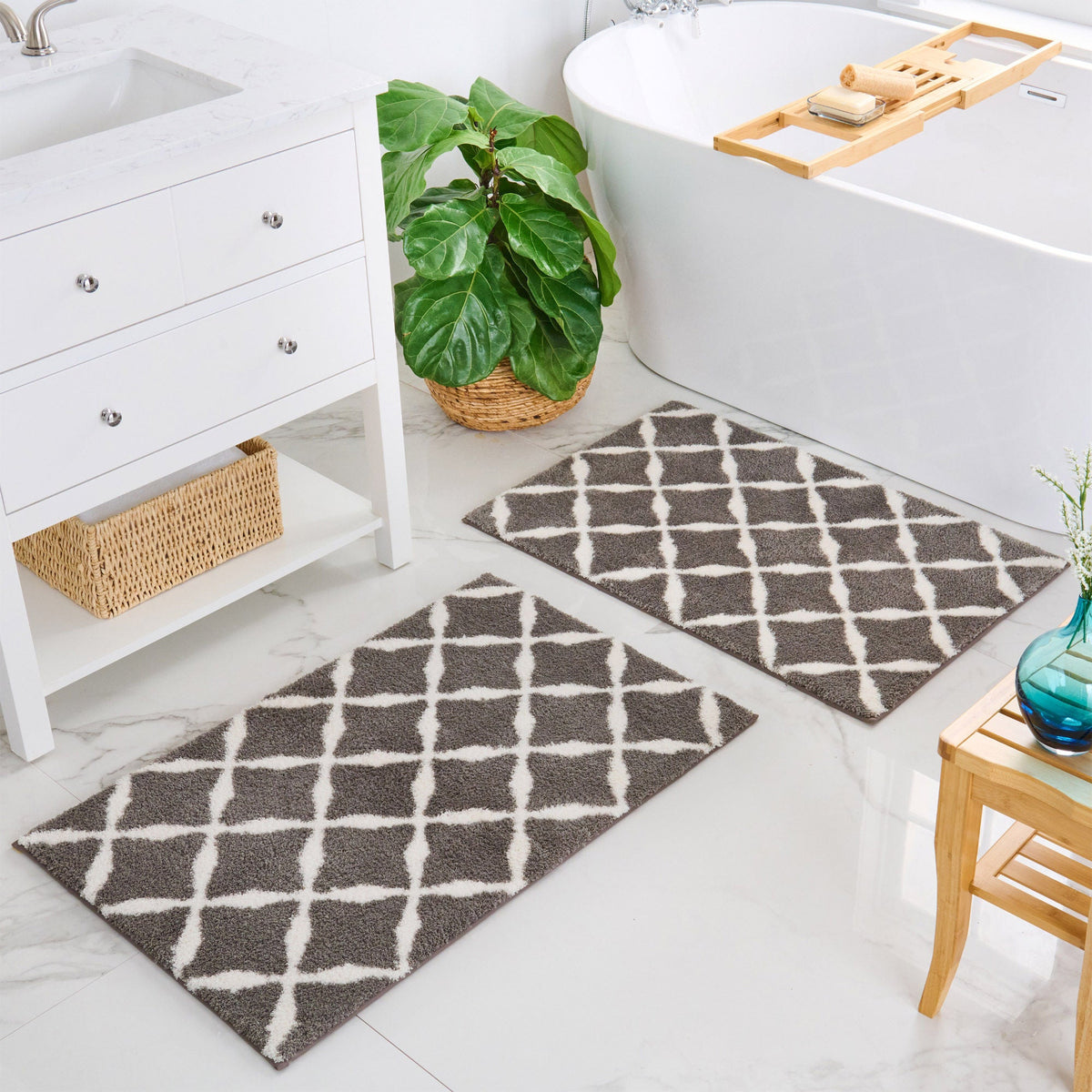 WelHome Printed Bath Rugs, 2-pack
