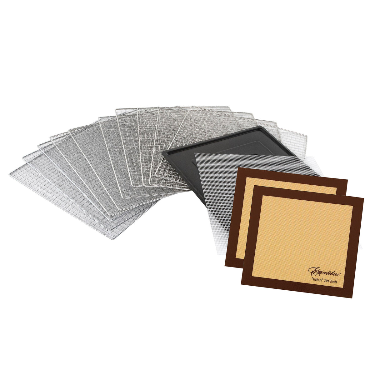 Excalibur 10 Tray Performance Digital Dehydrator Drying Sheet Bundle, Stainless Steel