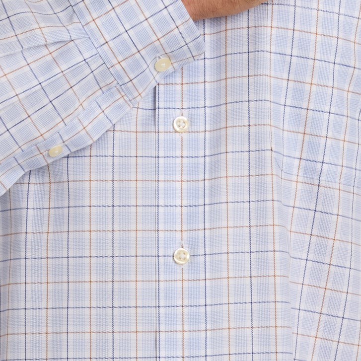 Kirkland Signature Men’s Traditional Fit Dress Shirt, Blue Brown - image 4