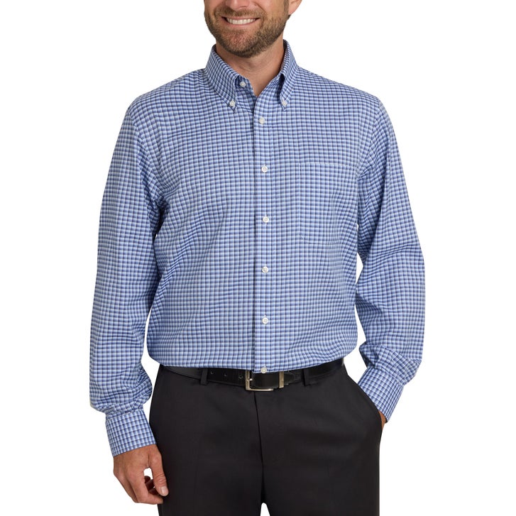 Kirkland Signature Men’s Traditional Fit Dress Shirt, Navy Blue - image 1