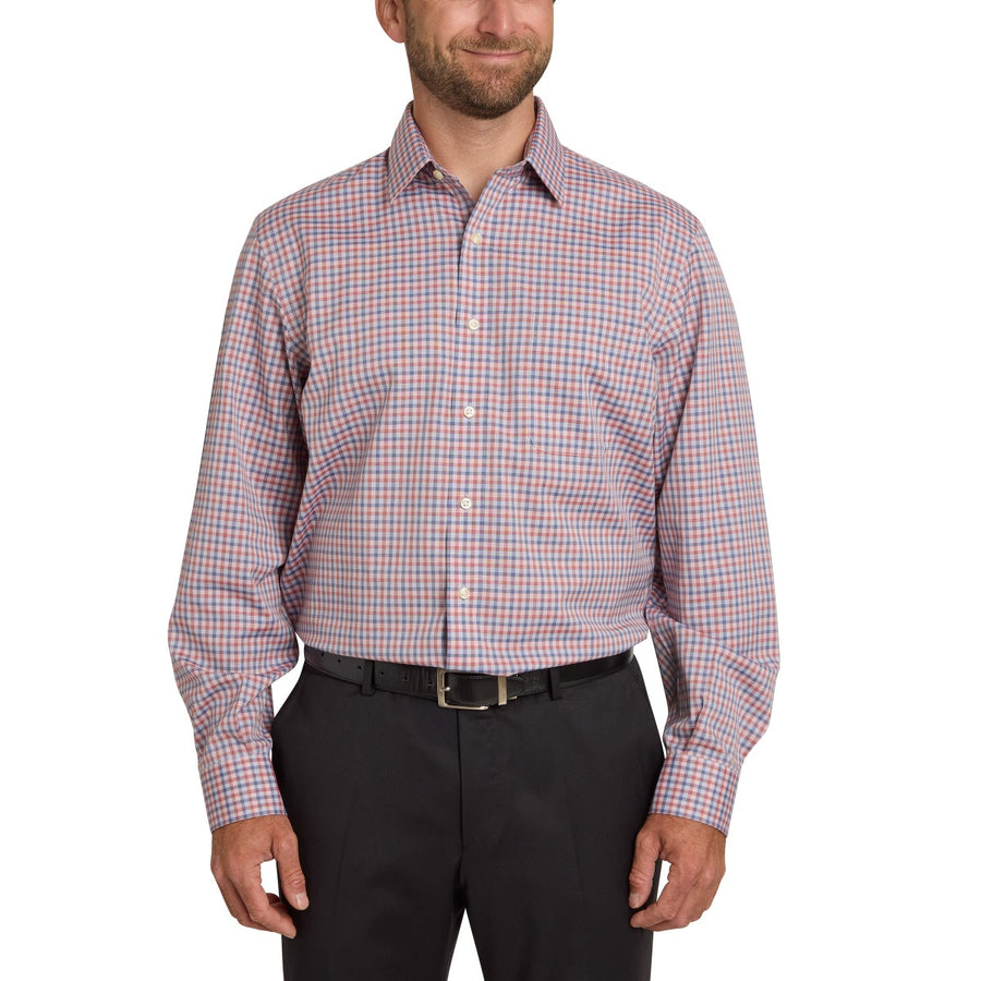 Kirkland Signature Men’s Traditional Fit Dress Shirt, Red Navy