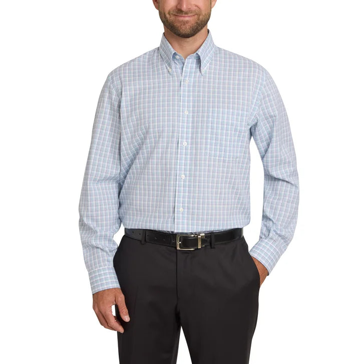 Kirkland Signature Men’s Traditional Fit Dress Shirt, Teal Blue
