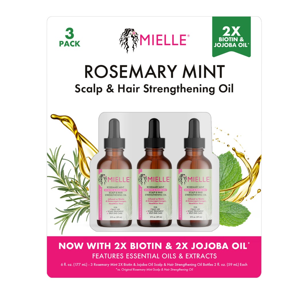 Mielle Rosemary Mint Scalp & Hair Strengthening Oil, 2 fl oz, 3-pack - product image