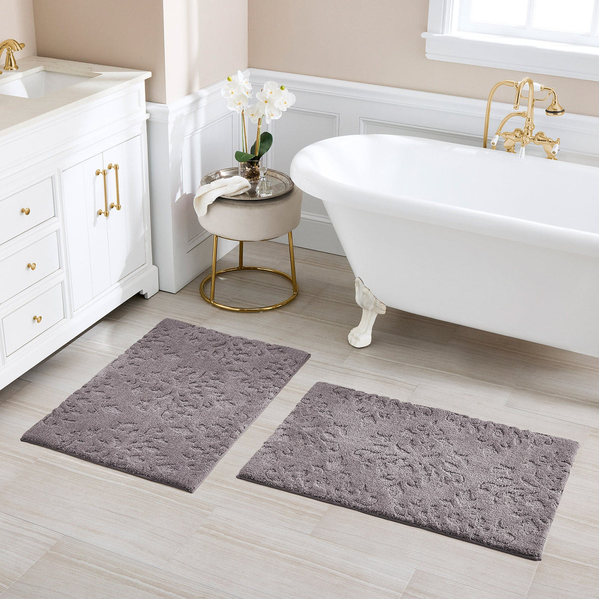Charisma Drylon Medallion Bath Rugs, 2-pack