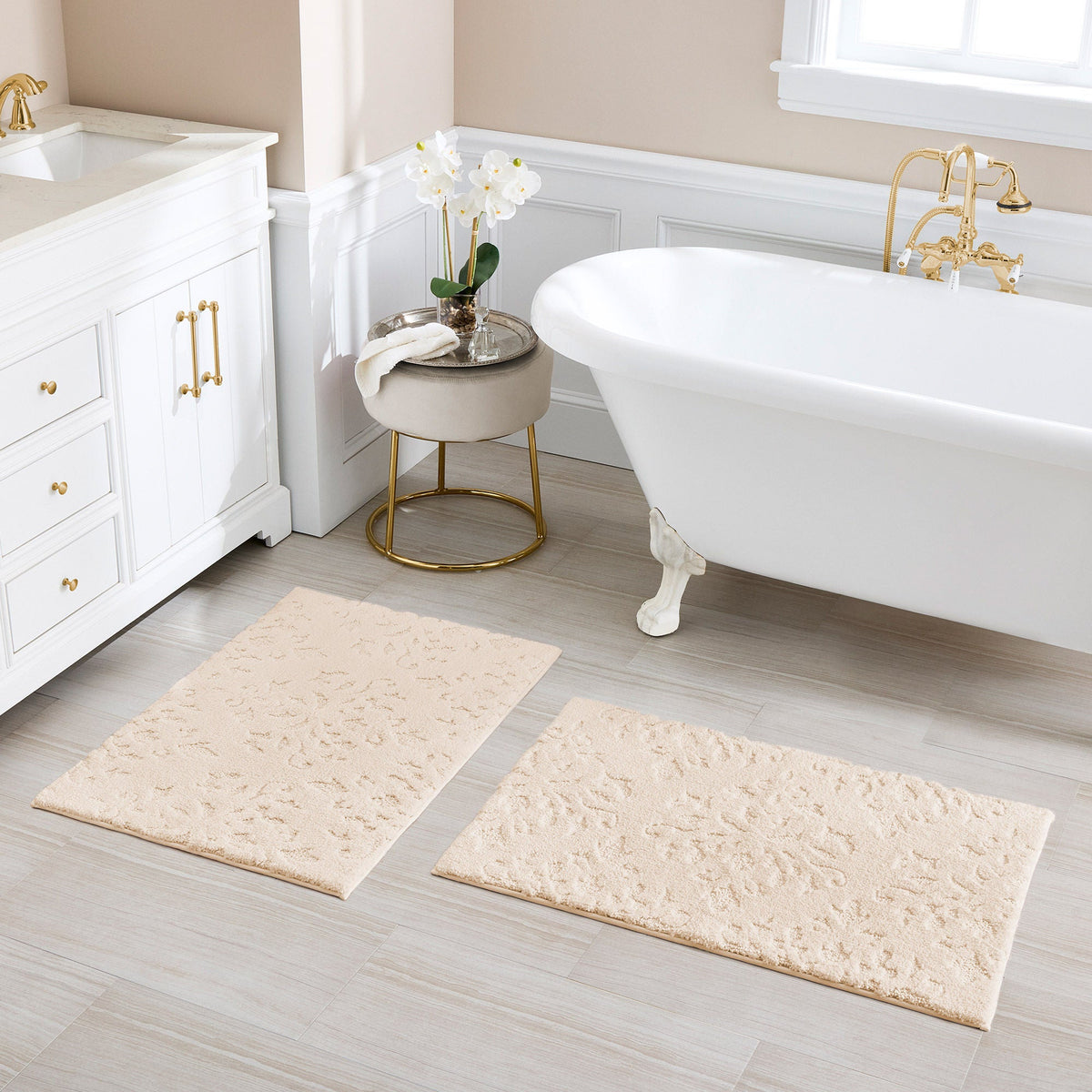 Charisma Drylon Medallion Bath Rugs, 2-pack