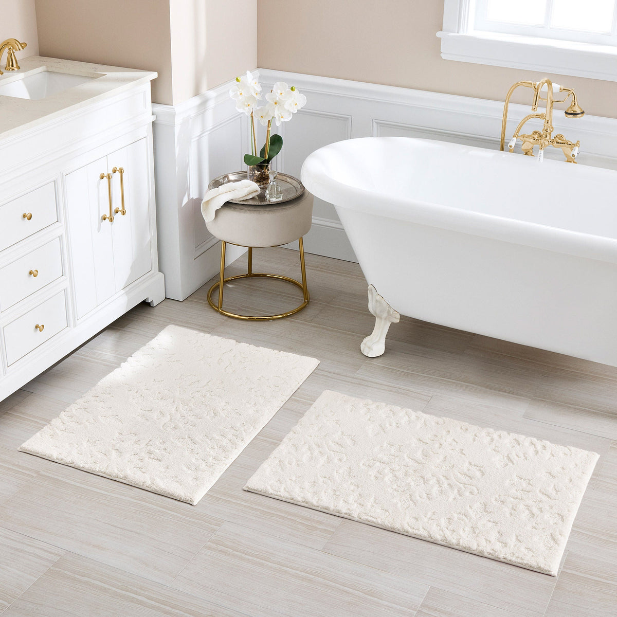 Charisma Drylon Medallion Bath Rugs, 2-pack
