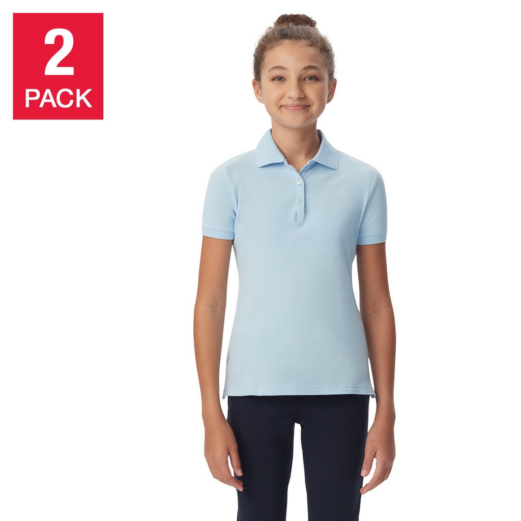 [color:light blue] French Toast Youth 2-pack Fitted Polo - Light Blue - image 1