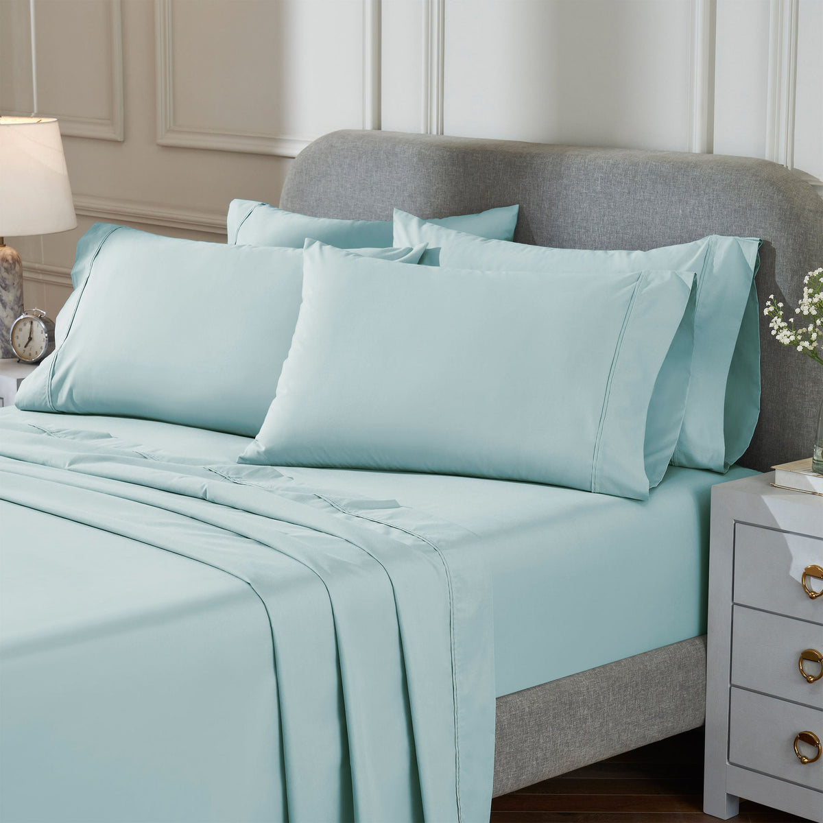 TheraLuxe by Therapedic 300 Thread Count 6-piece Peached Percale Sheet Set