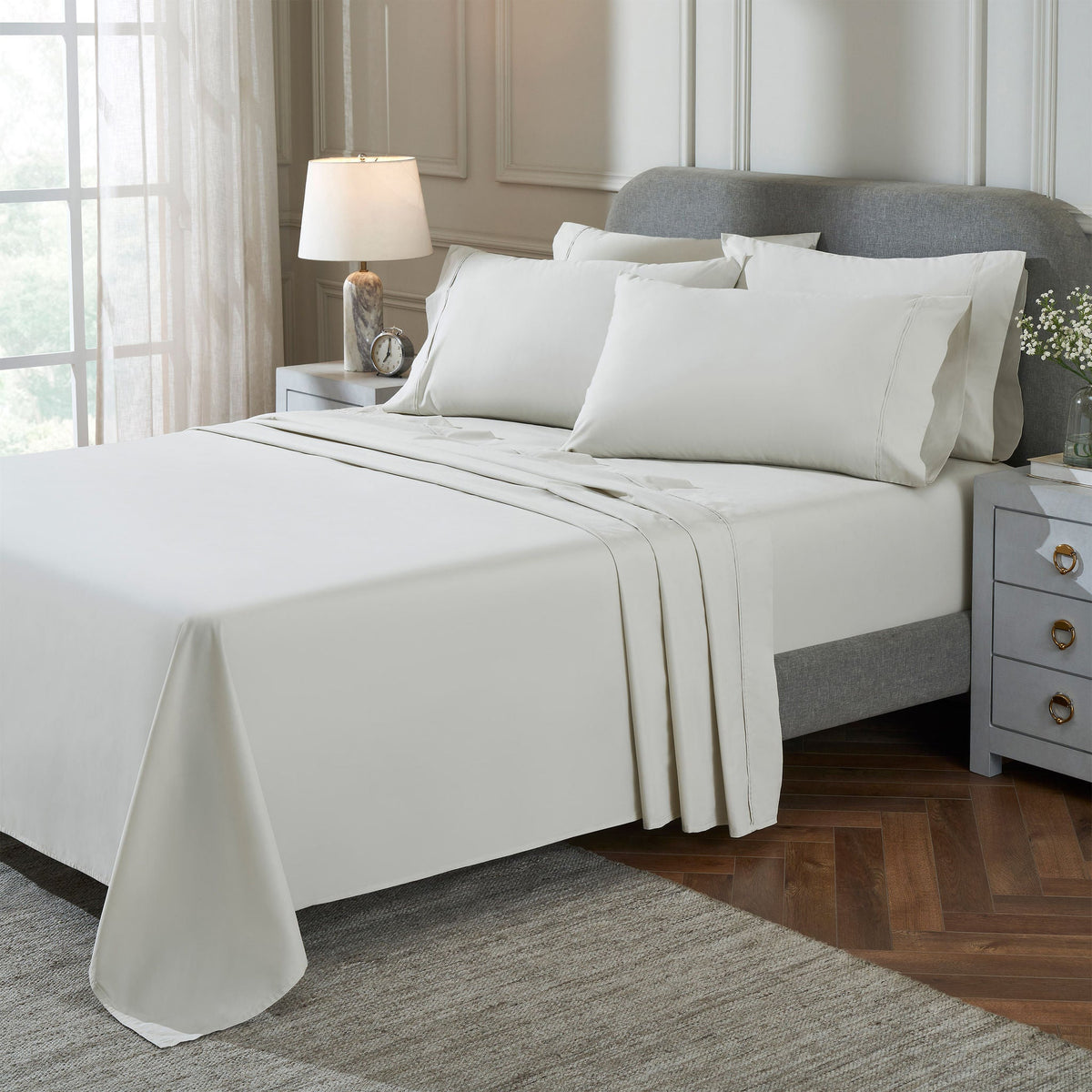 TheraLuxe by Therapedic 300 Thread Count 6-piece Peached Percale Sheet Set