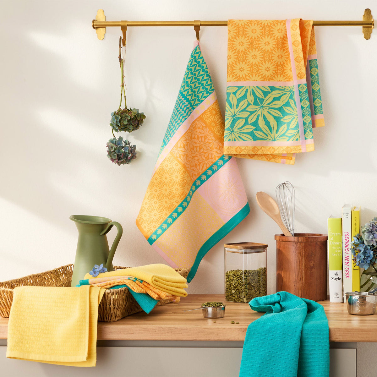 Jacquard Flatwoven Kitchen Towels, 8-pack