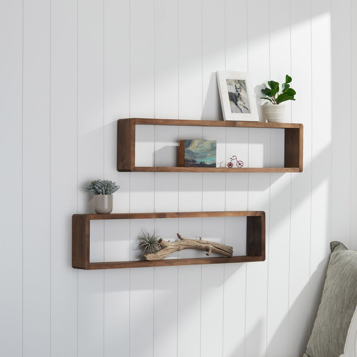 TRINITY Stackable Floating Box Shelf, 2-pack