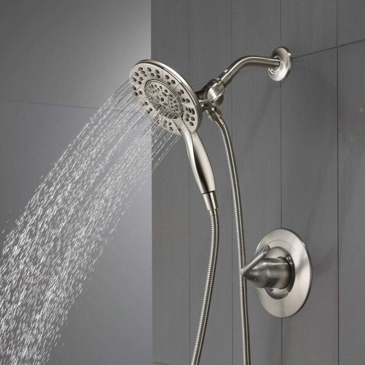 Delta Arvo Widespread Faucet with Shower Trim & In2ition Showerhead