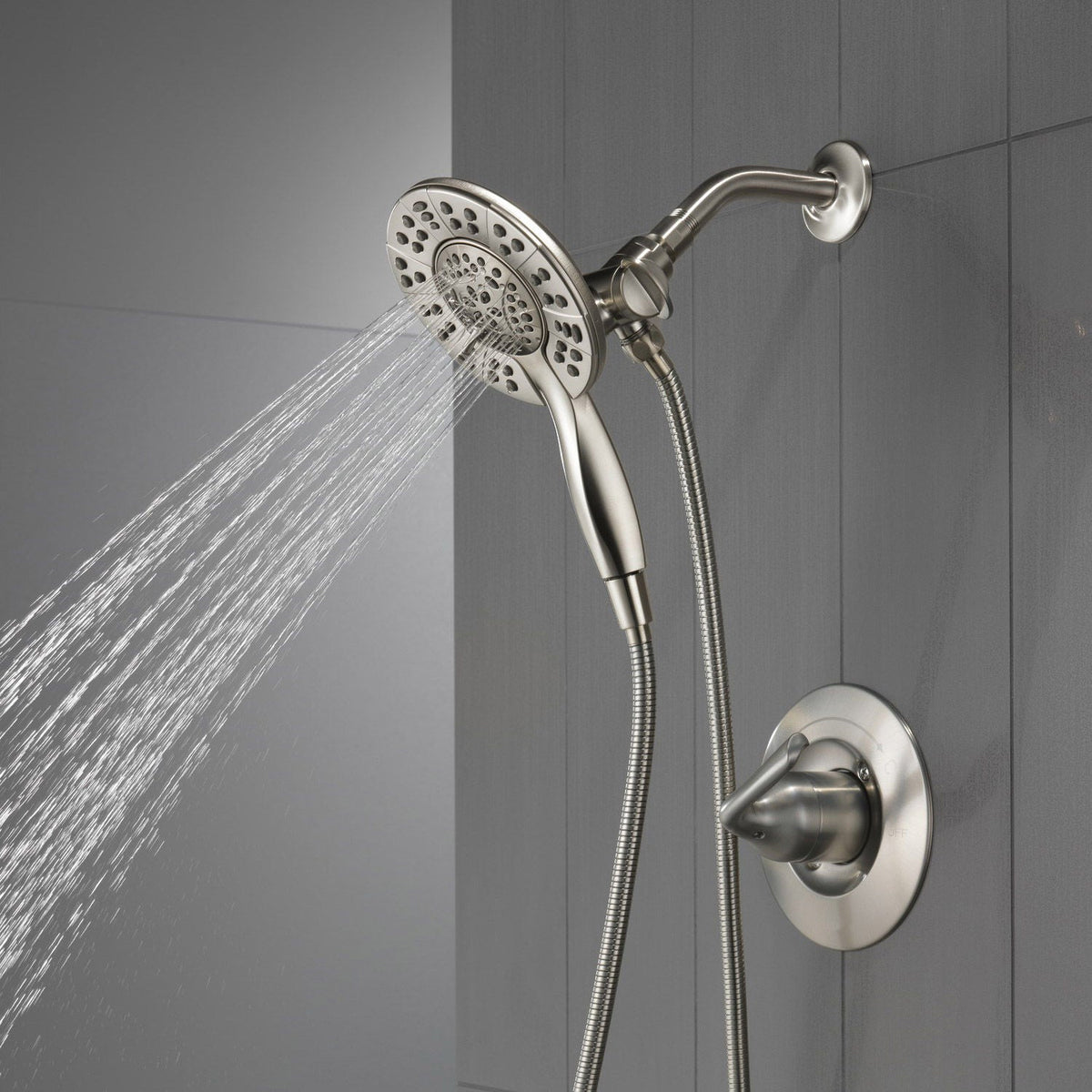Delta Arvo Widespread Faucet with Shower Trim & In2ition Showerhead