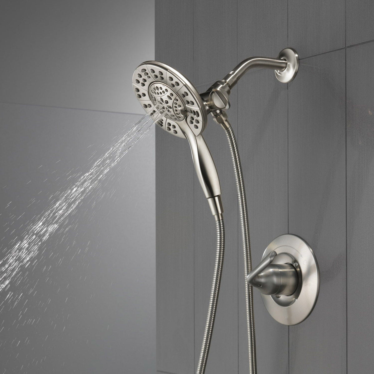 Delta Arvo Widespread Faucet with Shower Trim & In2ition Showerhead