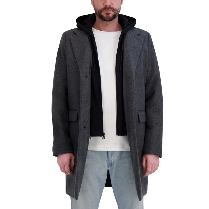DKNY Men's Faux Wool Coat