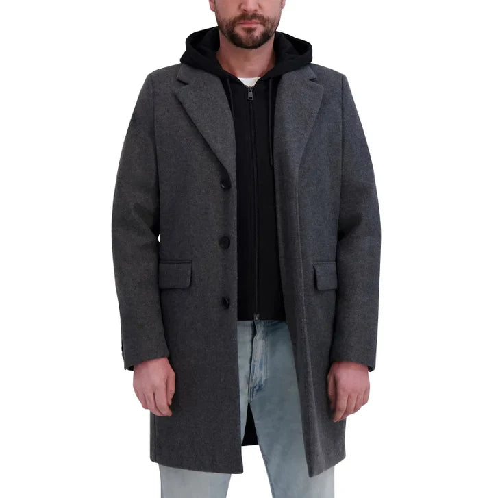 DKNY Men's Faux Wool Coat