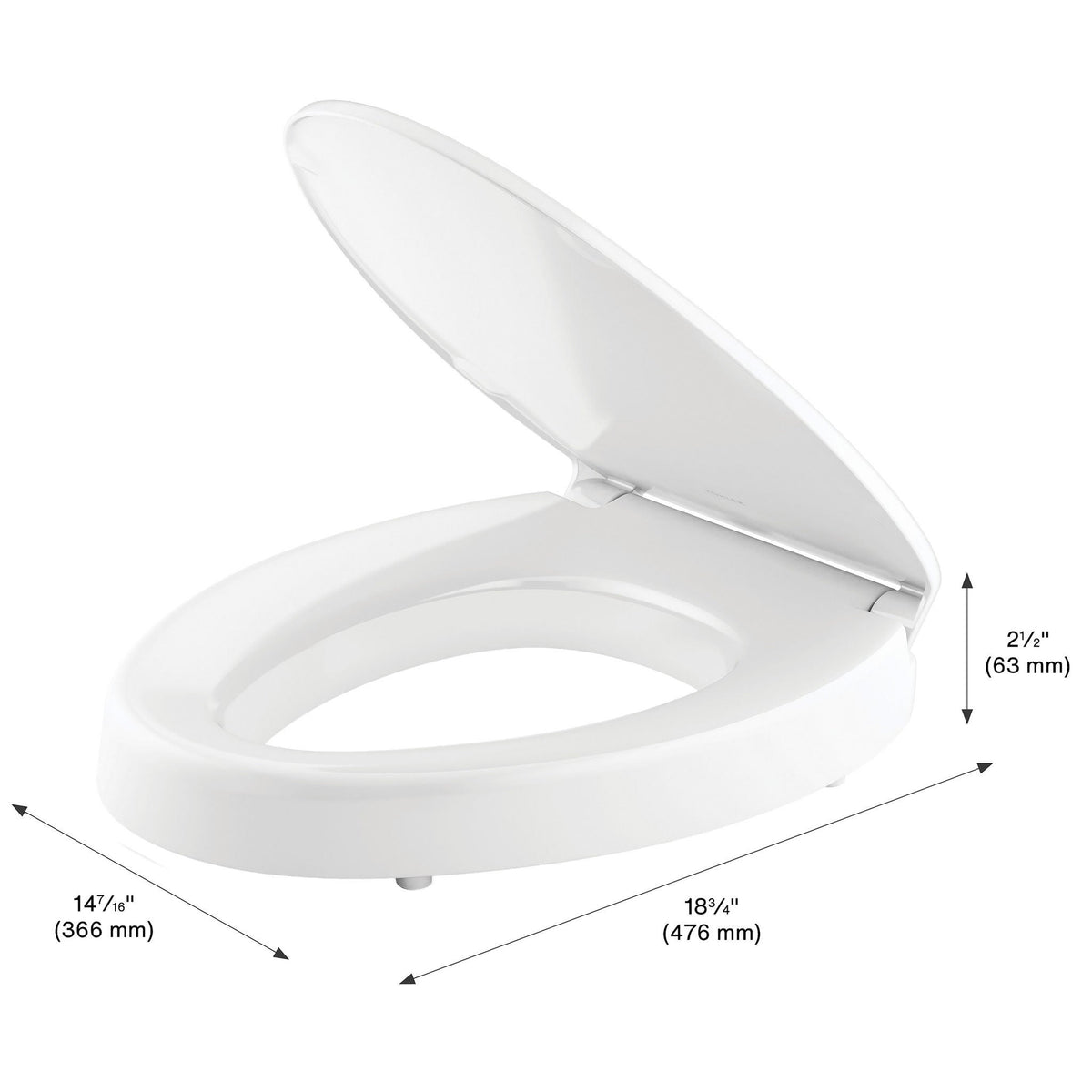 Kohler Border Elevated Quiet-close Toilet Seat