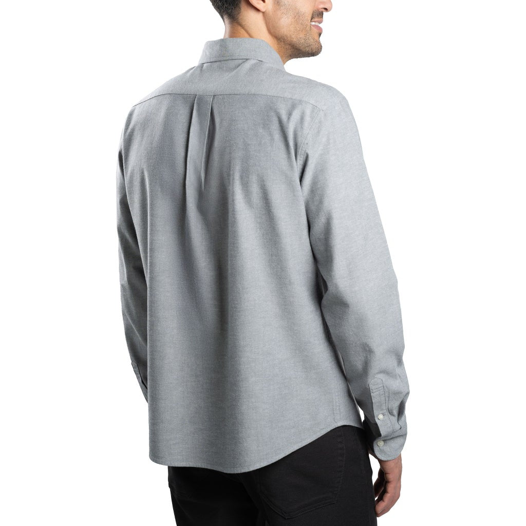 [color:gray] Jachs Men's Oxford Long Sleeve Button Up Shirt - Gray - image 5
