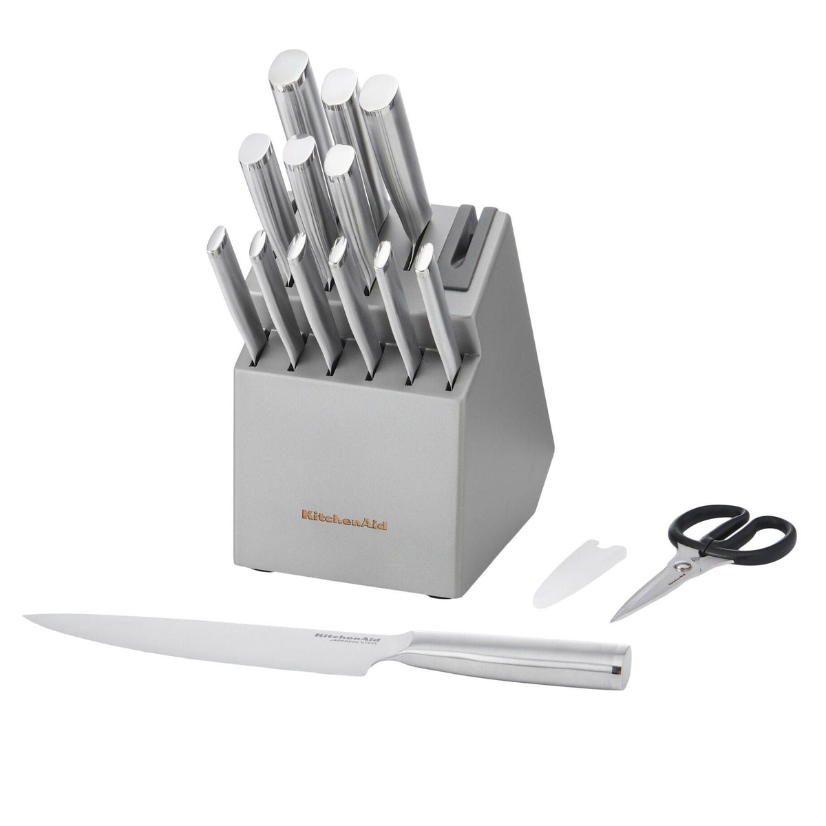 KitchenAid Gourmet Forged Japanese Steel 15-piece Knife Block Set with Built-in Sharpener
