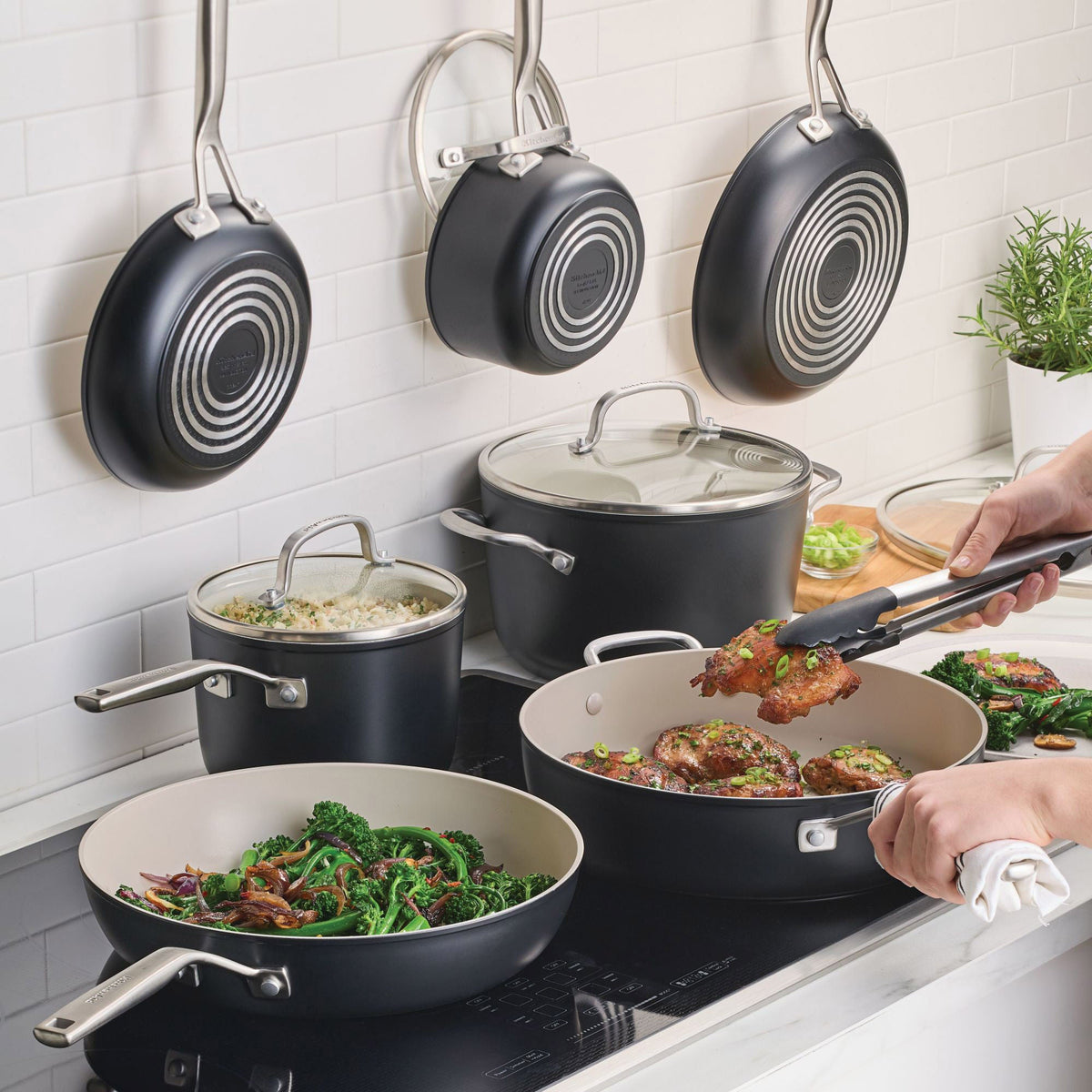 KitchenAid Hard-Anodized Ceramic Induction Cookware Set, 11-piece