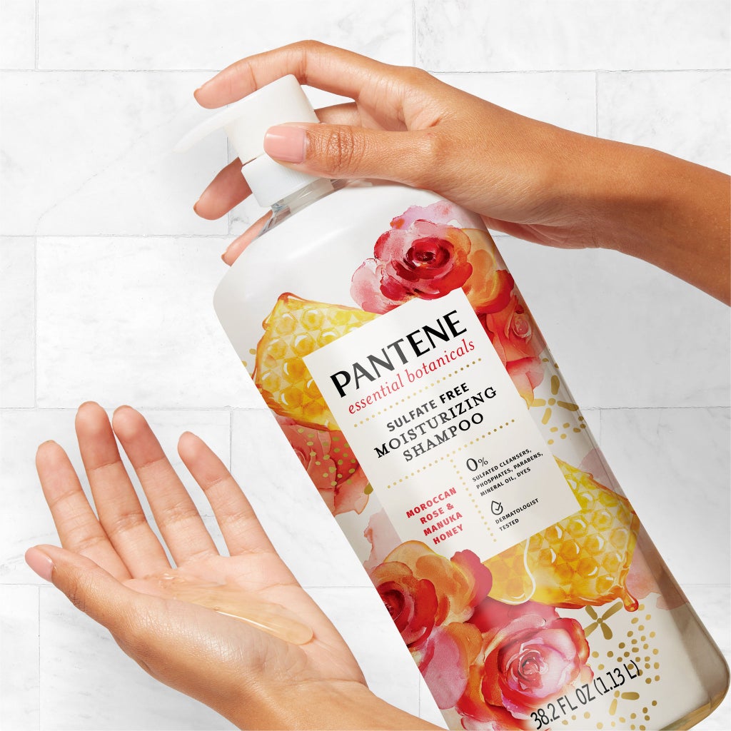Pantene Essential Botanicals Moroccan Rose & Manuka Honey Shampoo, 38.2 fl oz - product image