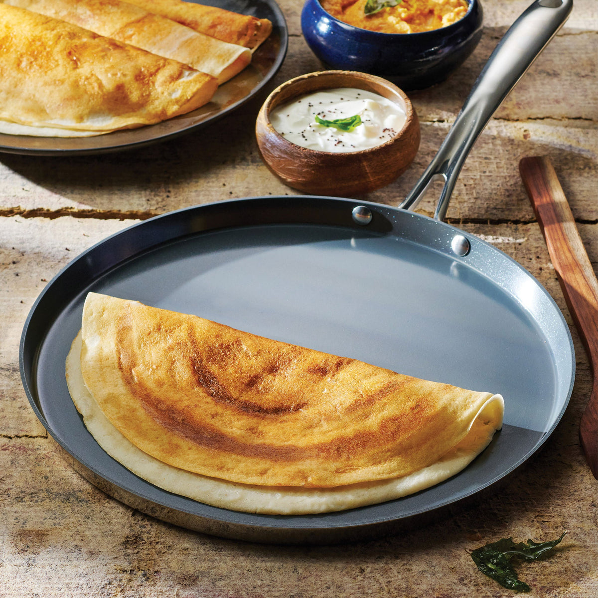 Tramontina 6.5 Qt Covered Casserole, 12-inch Dosa Tawa & Tadka Set