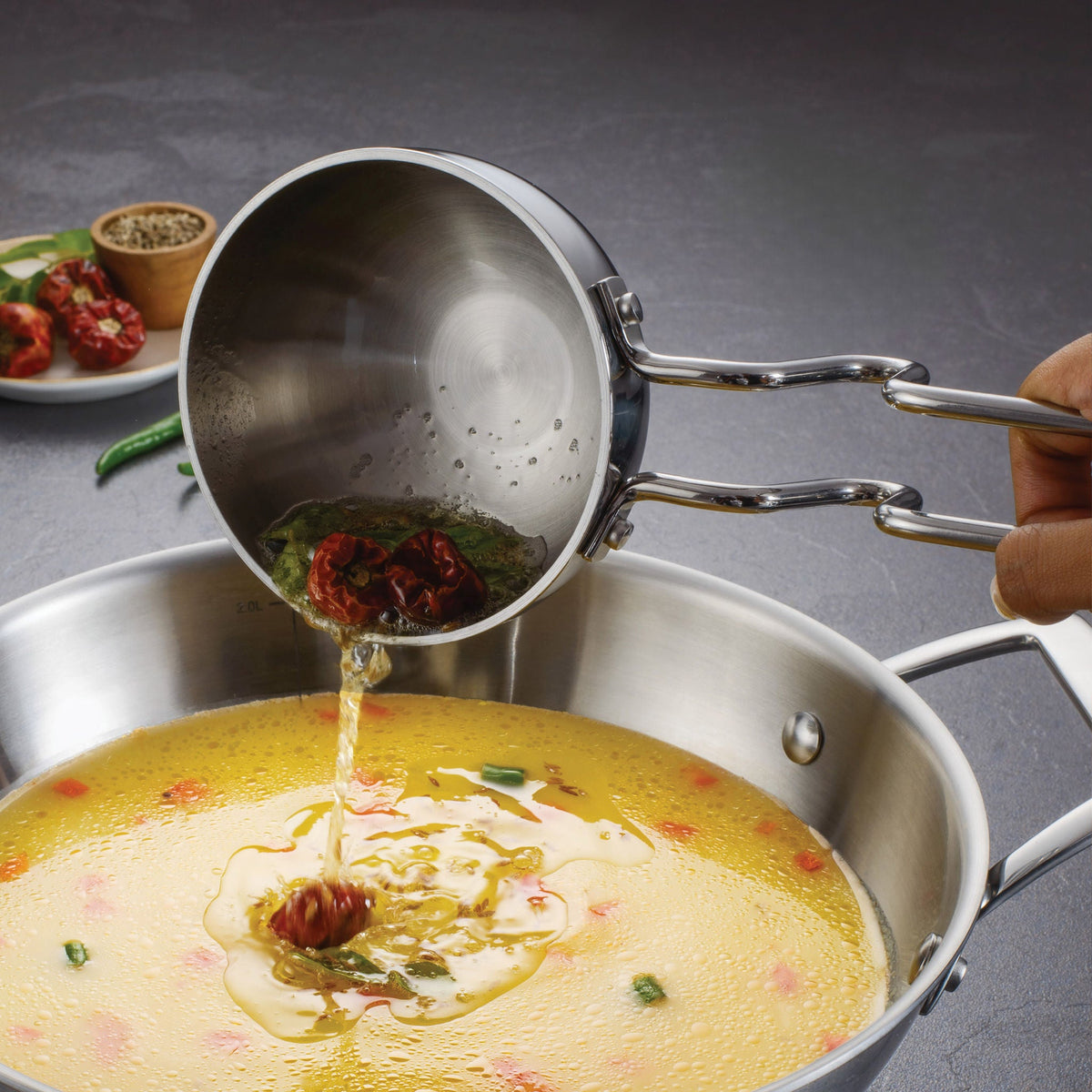 Tramontina 6.5 Qt Covered Casserole, 12-inch Dosa Tawa & Tadka Set