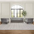 Gwen Fabric Chesterfield 3-piece Set, Sofa and 2 Chairs