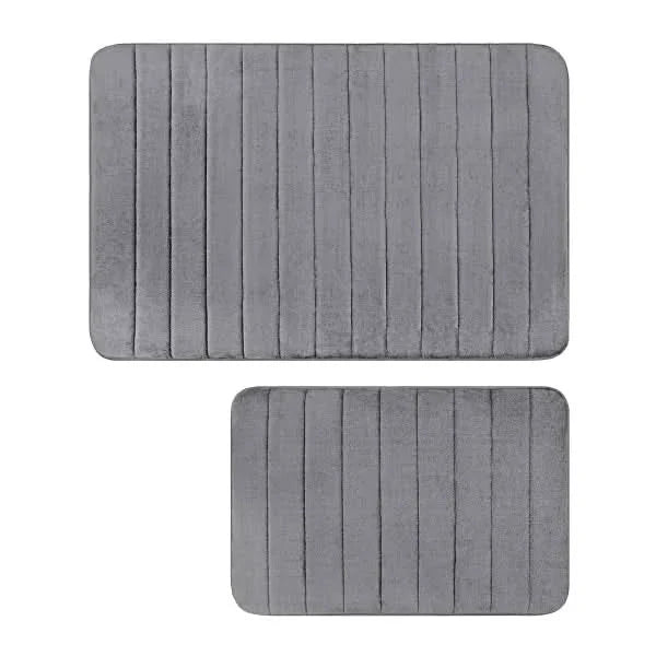 Channel Stitch Memory Foam Bath Mat, 2 Pack