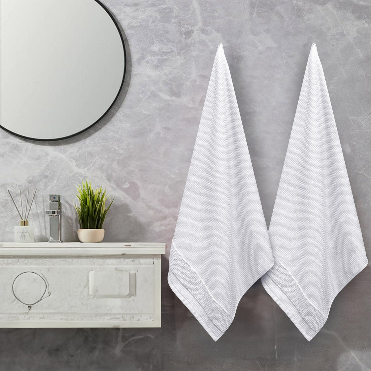 Waffle Bath Towel, 2-piece Set