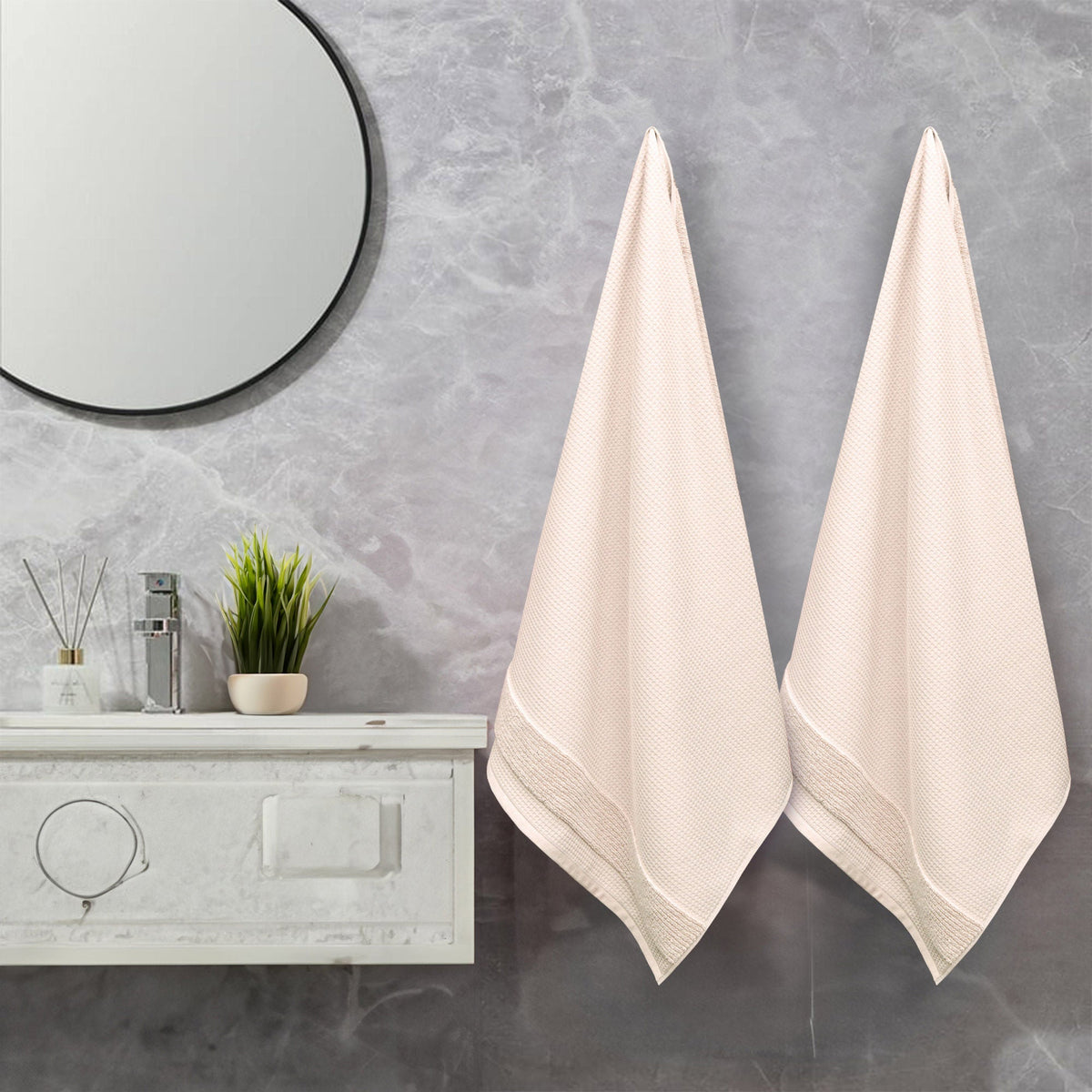 Waffle Bath Towel, 2-piece Set
