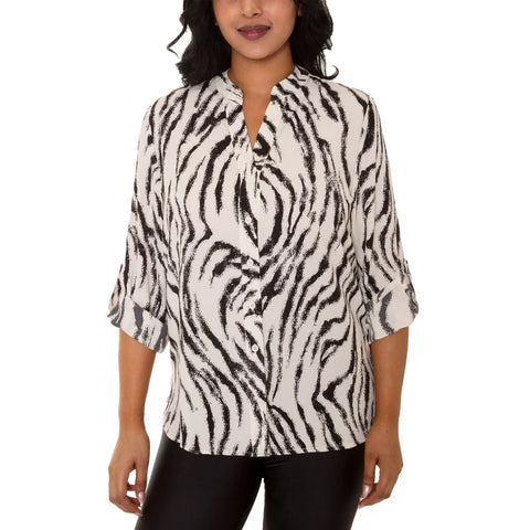 Mario Serrani Women's Roll Sleeve Blouse